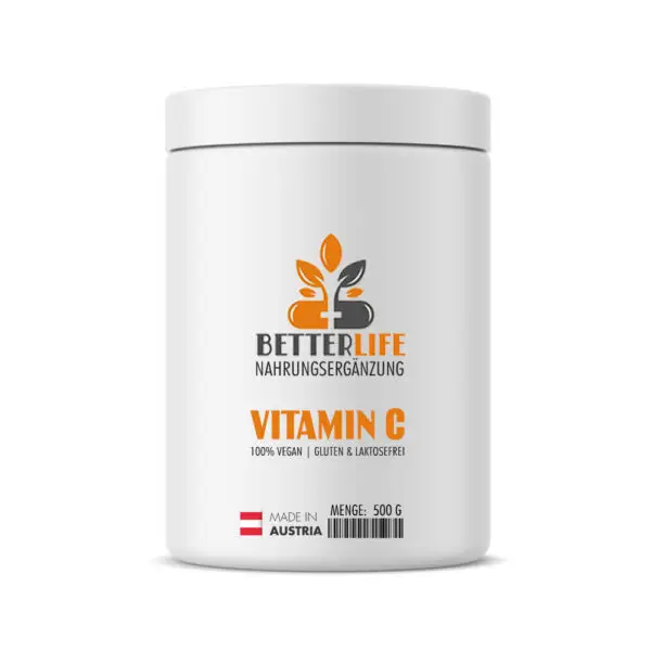 Vitamin C Pulver 500g HDPE Dose betterlife-shop
