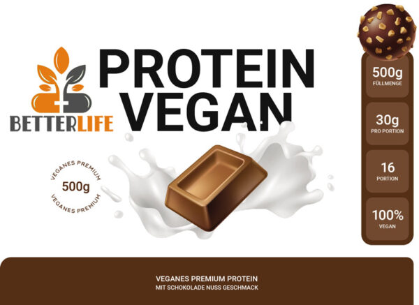 Protein Schoko Nuss | Vegan 500g – Bild 3
