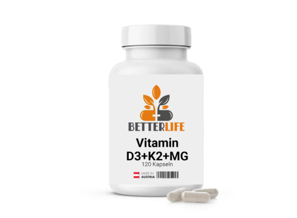 Vitamin D3 + K2 + MAGNESIUM |120 Kapseln von betterlife