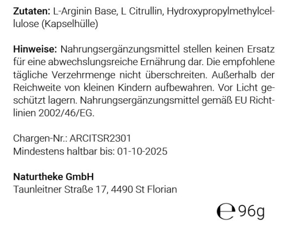 L-Arginin + L-Citrullin | 500g – Bild 4