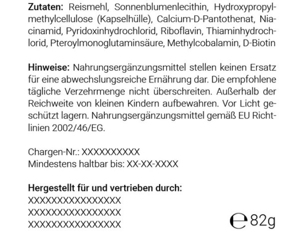 Inhaltsangaben zu Vitamin B Komplex | 120 Kapseln von betterlife